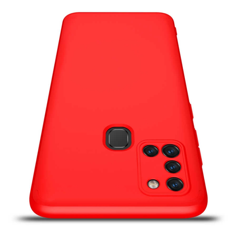 Samsung Galaxy A21s Kılıf 3 Parça 360 Tam Koruma Slim Fit Siyah Kırmızı  fiyatı ve özellikleri