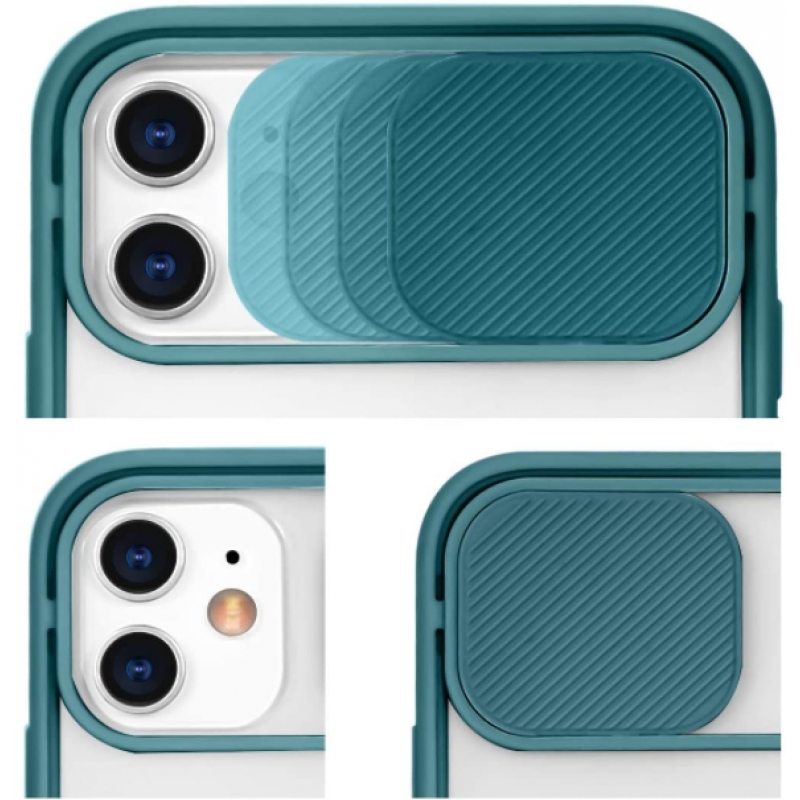 Apple iPhone 12 Kılıf Kamera Korumalı Sürgülü Arkası Mat Vop Yeşil fiyatı  ve özellikleri