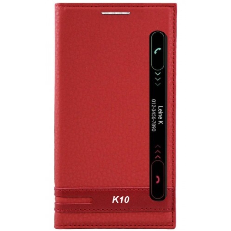 LG K10 Kılıf Kapaklı Pencereli Mıknatıslı Kırmızı fiyatı ve özellikleri