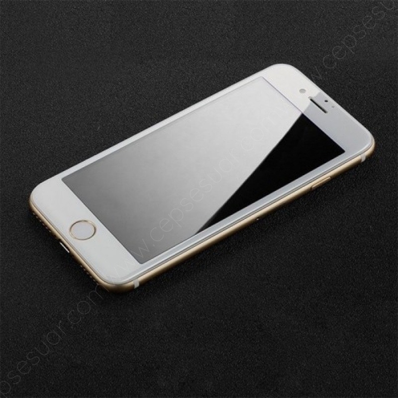 Apple iPhone 6/6S Full Tam Koruma Fiber Nano Glass Ekran Koruyucu - Beyaz  fiyatı ve özellikleri